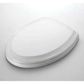 Elongated Closed-Front Toilet Seat and Lid with Technology in Cotton
