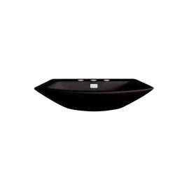 29-1/2-in Pedestal Bathroom Sink with 3 Faucet Holes Drilled and Overflow, Less Pedestal in Ebony