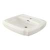 24-3/8-in Pedestal Bathroom Sink with Single Faucet Hole and Overflow, Less Pedestal in Cotton