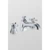 Deck Mount Tub Filler Trim with Cross Handles in Polished Chrome
