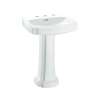 24-3/8-in Pedestal Bathroom Sink with 3 Faucet Holes Drilled and Overflow, Pedestal Included in Cotton