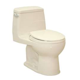 1.6 GPF One Piece Round Toilet - Seat Included in Bone