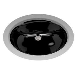 17-in Undermount Bathroom Sink with Overflow in Ebony