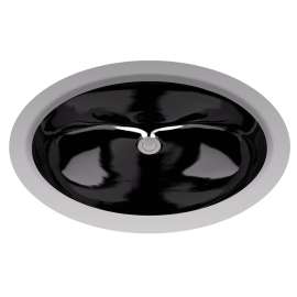 Dantesca LT597#51 19-in Undermount Bathroom Sink with Overflow in Ebony