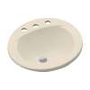 19-in Drop In Bathroom Sink with 3 Faucet Holes Drilled and Overflow in Bone