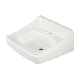 21-in Wall Mounted Bathroom Sink with 3 Faucet Holes Drilled and Overflow