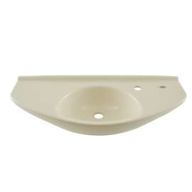 Cotton 29-1/2-in Wall Mounted Bathroom Sink with Single Faucet Hole Drilled and SanaGloss Ceramic Glaze in Sedona Beige