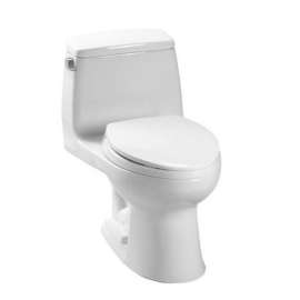 One Piece Elongated 1.28 GPF ADA Toilet with E-Max Flush System - Seat Included in Cotton