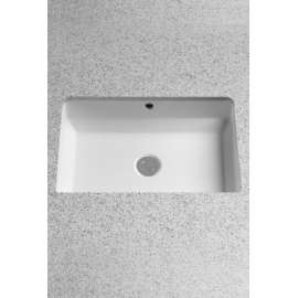 19-1/2-in Fireclay Undermount Bathroom Sink with Overflow in Cotton