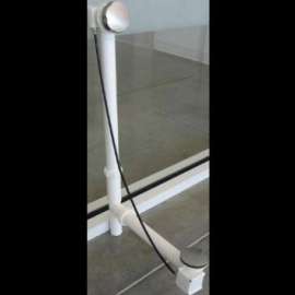 Bath Drain, White Tubular in Polished Nickel