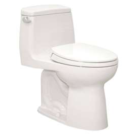 One Piece Elongated 1.28 GPF Toilet with E-Max Flush System and Right-Hand Trip Lever - Seat Included in Cotton