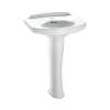 24-1/4-in Pedestal Bathroom Sink with Single Faucet Hole Drilled and Overflow, Pedestal Included in Cotton