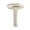 24-1/4-in Pedestal Bathroom Sink with Single Faucet Hole Drilled and Overflow, Pedestal Included in Bone