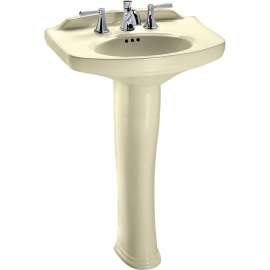 Dartmouth LPT642.4#12 4-in Faucet Center Pedestal Lavatory in Sedona Beige