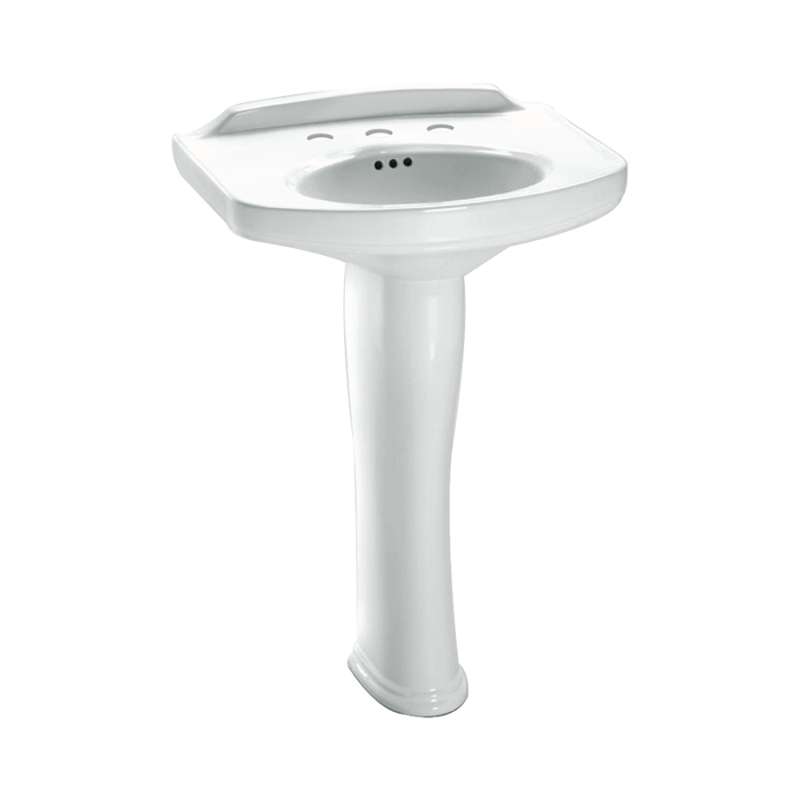 Toto Dartmouth 24 1 4 In Pedestal Bathroom Sink With 3 Faucet Holes Cotton