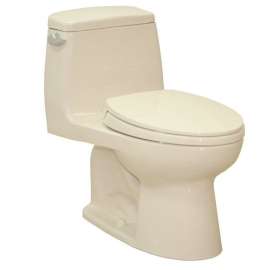One Piece Elongated 1.28 GPF Toilet with E-Max Flush System - Seat Included in Bone