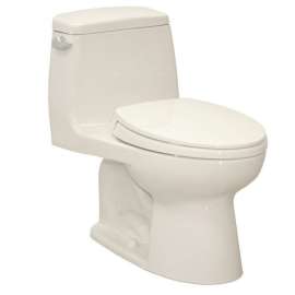 One Piece Elongated 1.28 GPF Toilet with E-Max Flush System - Seat Included in Sedona Beige