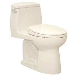One Piece Elongated 1.28 GPF ADA Toilet with E-Max Flush System - Seat Included in Sedona Beige