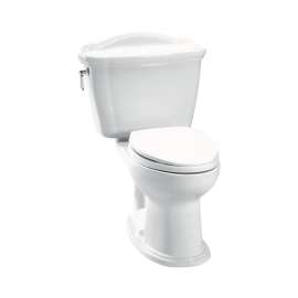 Two Piece Elongated 1.28 GPF Toilet with E-Max Flush System - Seat Not Included in Colonial White
