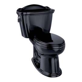 Two Piece Elongated 1.28 GPF Toilet with E-Max Flush System - Seat Not Included in Ebony