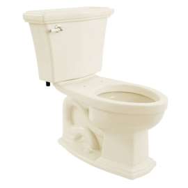Two Piece Elongated 1.28 GPF Toilet with E-Max Flush System - Seat Not Included in Sedona Beige