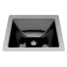 19-in Undermount Bathroom Sink with Overflow in Ebony