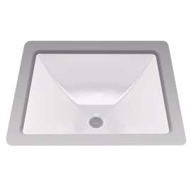 19-in Undermount Bathroom Sink with Overflow and SanaGloss in Colonial White
