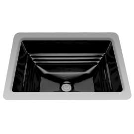 18-1/2-in Undermount Bathroom Sink with Overflow in Ebony