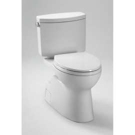 1.28 GPF Two-Piece Elongated Toilet with SanaGloss and Double Cyclone Technologies - Seat Not Included in Cotton