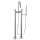 Two Handle Freestanding Tub Filler with Handheld Shower in Brushed Nickel