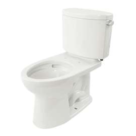 Two Piece Elongated 1.28 GPF SanaGloss Toilet with Double Cyclone Flush System - Seat Not Included in Cotton