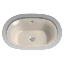 17-5/8-in Undermount Bathroom Sink with Overflow and SanaGloss Ceramic Glaze in Bone