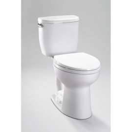 1.28 GPF Two-Piece Elongated Toilet - Seat Not Included in Cotton