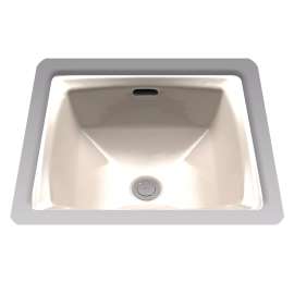 14-1/2-in Undermount Bathroom Sink with SanaGloss and Overflow Drain in Bone
