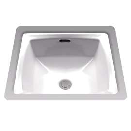 14-1/2-in Undermount Bathroom Sink with SanaGloss and Overflow Drain in Colonial White