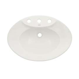 Pacifica 222-5/8-In Drop-In Bathroom Sink With 3 Faucet Holes