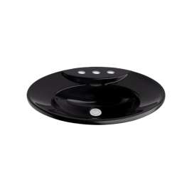25-5/8-in Drop In Bathroom Sink with 3 Faucet Holes Drilled and Overflow in Ebony