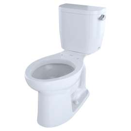 1.28 GPF Close Coupled Elongated Toilet with Right Hand Trip Lever in Cotton