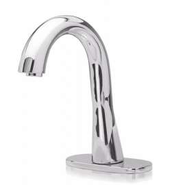 Gooseneck Electronic Bathroom Faucet with 10s Controller and Mixing Valve in Polished Chrome, 0.5 GPM