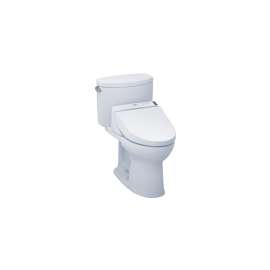 Drake II MW4542044CEFG#01 1.28 GPF Two-Piece Elongated Toilet with Single Flush and Washlet+ C200 Washlet in Cotton