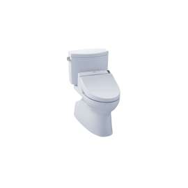 1.28 GPF Two-Piece Elongated Toilet with Single Flush and Washlet+ C200 Washlet in Cotton