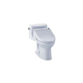 Supreme II MW6342044CEFG#01 1.28 GPF One-Piece Elongated Bowl with Single Flush and Washlet+ C200 Washlet in Cotton