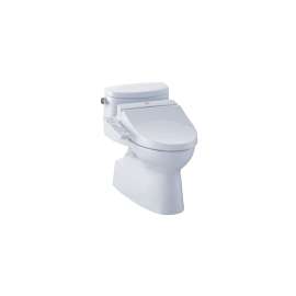 Carolina II MW6442034CEFG#01 1.28 GPF One-Piece Elongated Bowl with Single Flush and Washlet+ C100 Washlet in Cotton