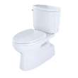 1.28 GPF Two-Piece Single Flush Elongated Toilet with Right Hand Trip Lever in Cotton