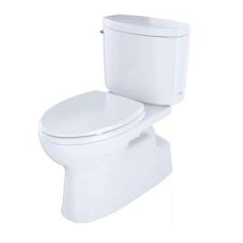 1.28 GPF Two-Piece Single Flush Elongated Toilet with Right Hand Trip Lever in Cotton