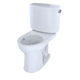1.28 GPF Two-Piece Round Toilet with Single Flush and Right Hand Trip Lever in Cotton