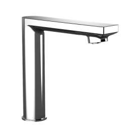 Micro Sensor and Single Hole Electronic Bathroom Faucet with 20s Controller and Thermostatic Mixing Valve in Polished Chrome, 0.5 GPM