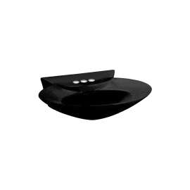 Pacifica LT908.4#51 25-5/8-in Pedestal Bathroom Sink with 3 Faucet Holes Drilled and Overflow, Less Pedestal in Ebony