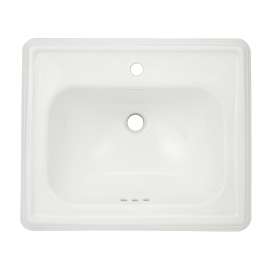 22-1/2-in Drop In Bathroom Sink with Single Faucet Hole Drilled and Overflow