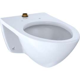 Commercial Wall-Hung Elongated Ultra-High Efficiency Toilet Bowl with CeFiONtect ceramic glaze in Cotton